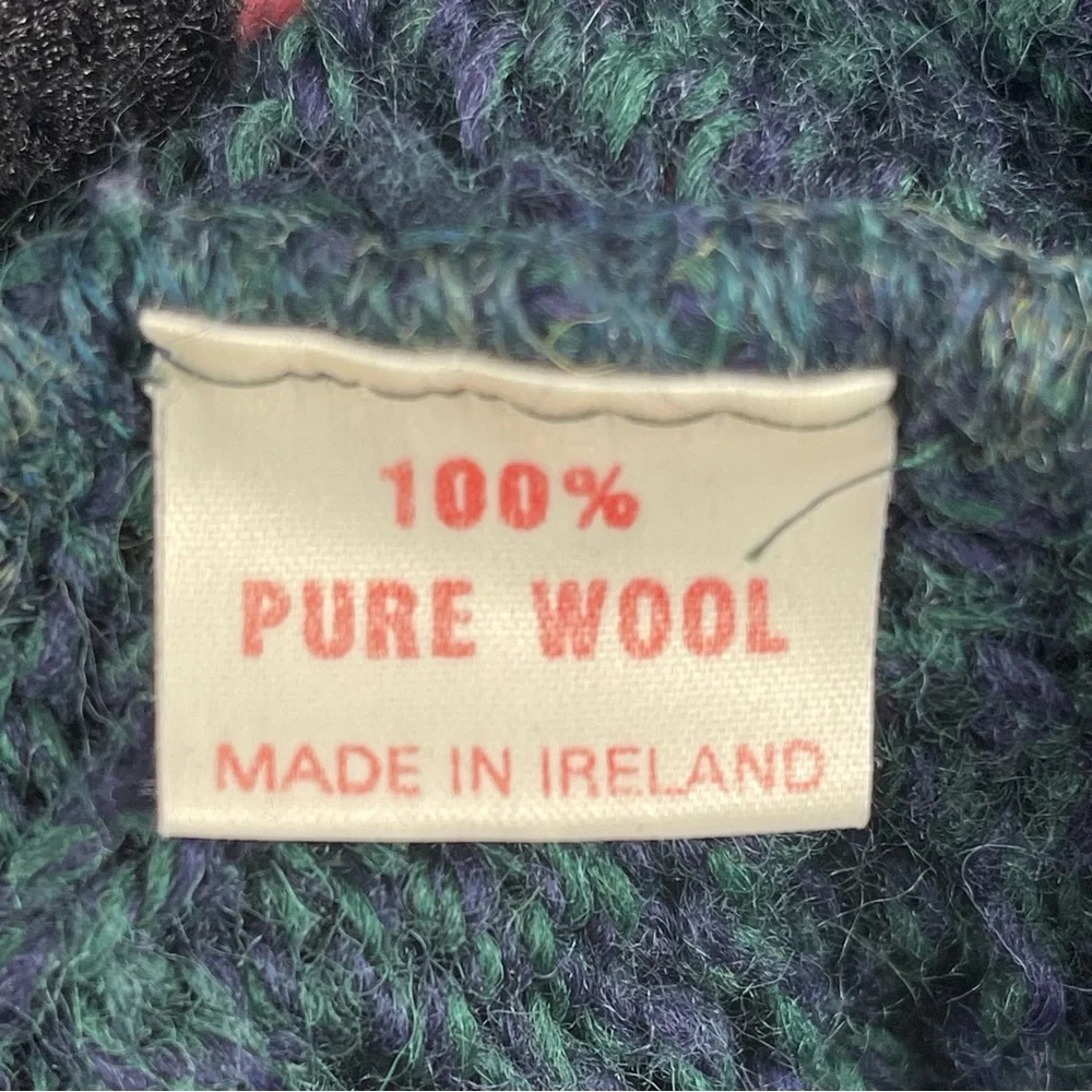 Vintage Avoca Collection Green Chunky Cable Knit Pullon Crewneck Sweater 2XL